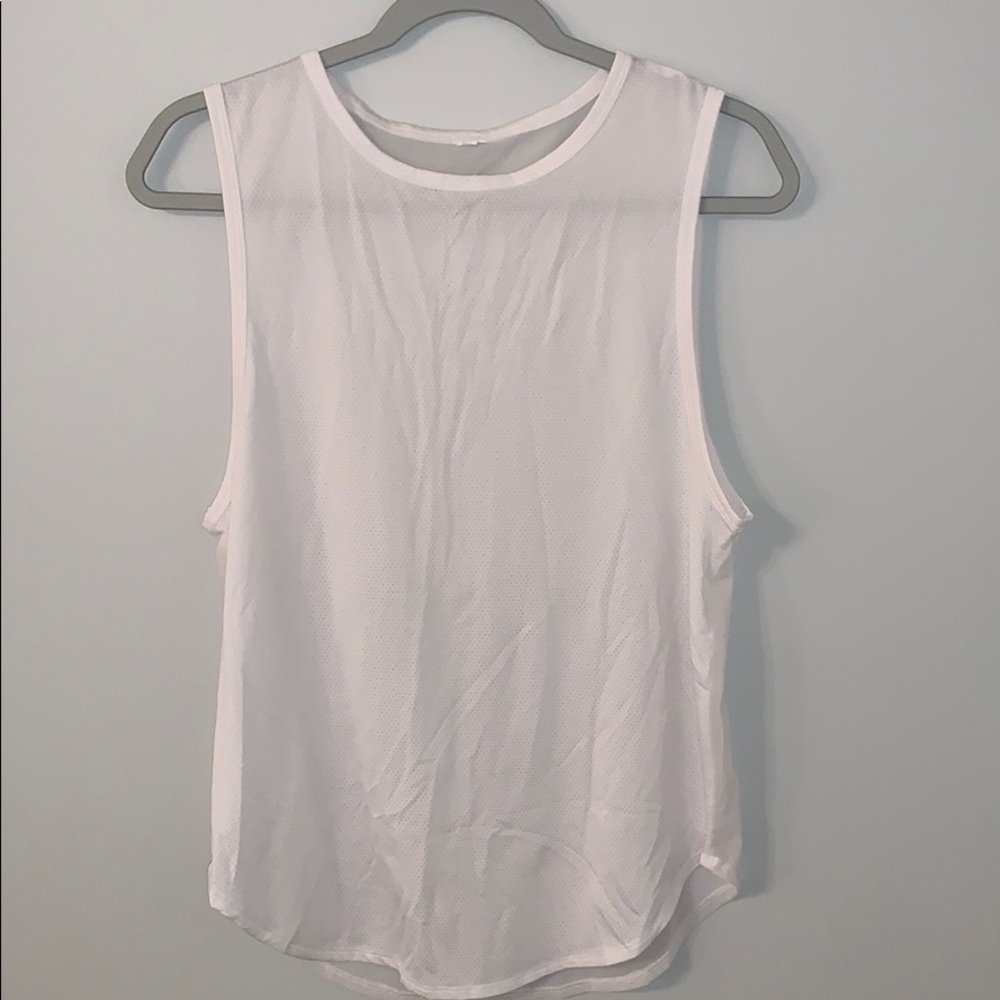 White fabletics mesh tank
